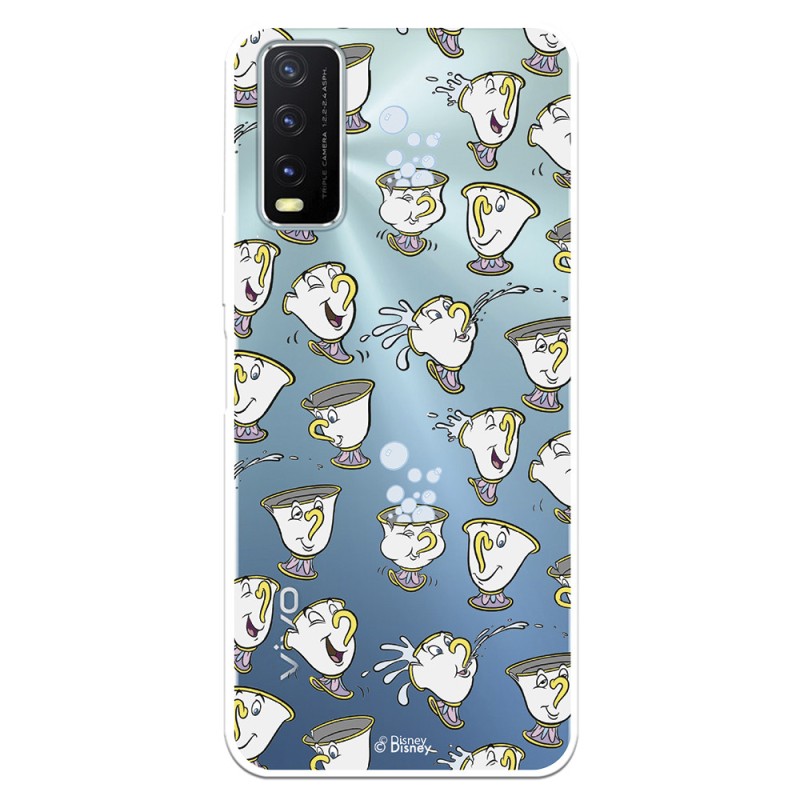 Funda para Vivo Y20S Oficial de Disney Chip Potts Siluetas - La Bella y la Bestia