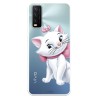 Funda para Vivo Y20S Oficial de Disney Marie Silueta - Los Aristogatos