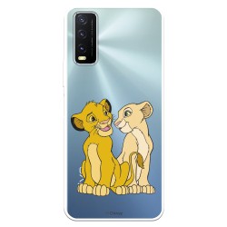 Funda para Vivo Y20S Oficial de Disney Simba y Nala Silueta - El Rey León