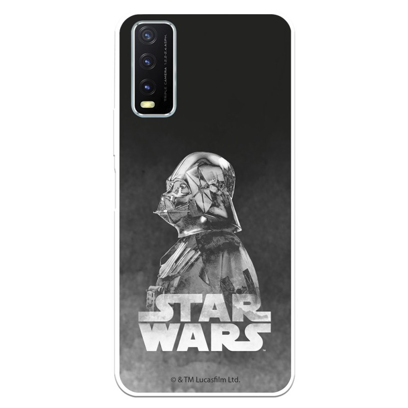 Funda para Vivo Y20S Oficial de Star Wars Darth Vader Fondo negro - Star Wars