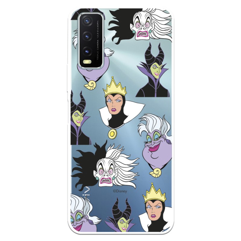 Funda para Vivo Y20S Oficial de Disney Villanas Patrón - Villanas Disney