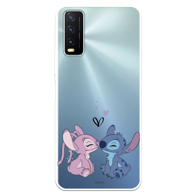 Funda para Vivo Y20S Oficial de Disney Angel & Stitch Beso - Lilo & Stitch