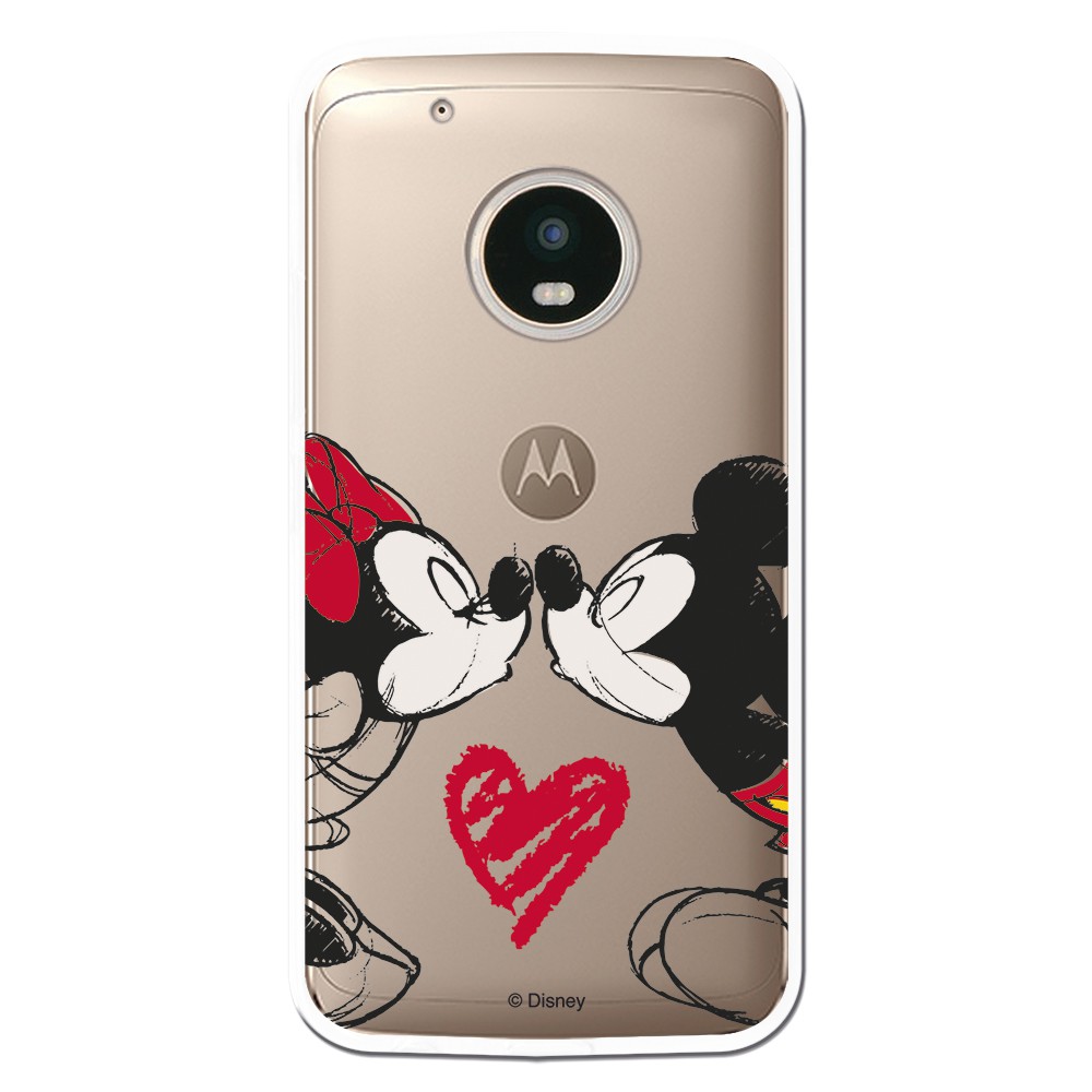 Capa Oficial Disney Mickey E Minnie Beijo Clear para Motorola Moto G5 Plus. gratuitamente na tua loja entre 48-96H