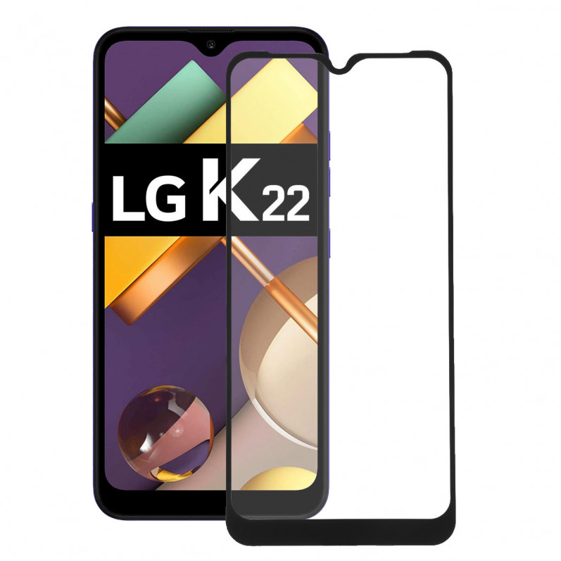Película de Vidro temperado completa preta para LG K22