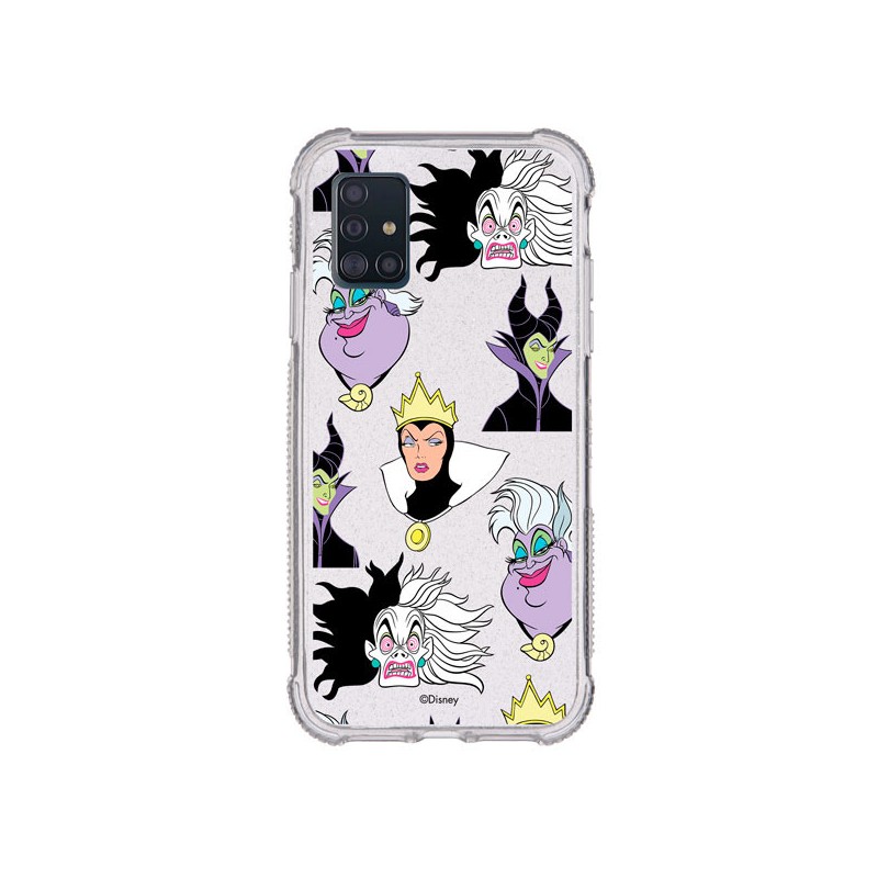 Funda Brillantina para Samsung Galaxy A51 Oficial de Disney Villanas Patrón - Villanas Disney