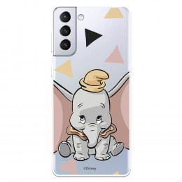 Funda para Samsung Galaxy S21 Plus Oficial de Disney Dumbo Silueta Transparente - Dumbo