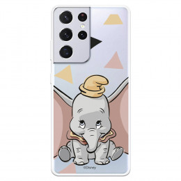Funda para Samsung Galaxy S21 Ultra Oficial de Disney Dumbo Silueta Transparente - Dumbo