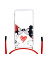 Capa com Suporte Cordão Transparente para iPhone 7 Plus Oficial da Disney Mickey e Minnie Beijo - Clássicos Disney