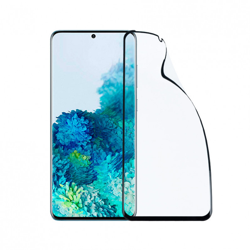 Película em vidro temperado completa Preto Inquebrável para Samsung Galaxy S20