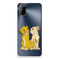 Funda para Oppo A72 Oficial de Disney Simba y Nala Silueta - El Rey León