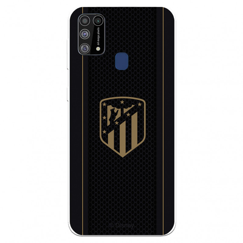 Capa para Samsung Galaxy M31 do Atleti Divisa Dourado Fundo Preto - Licença Oficial Atlético de Madrid