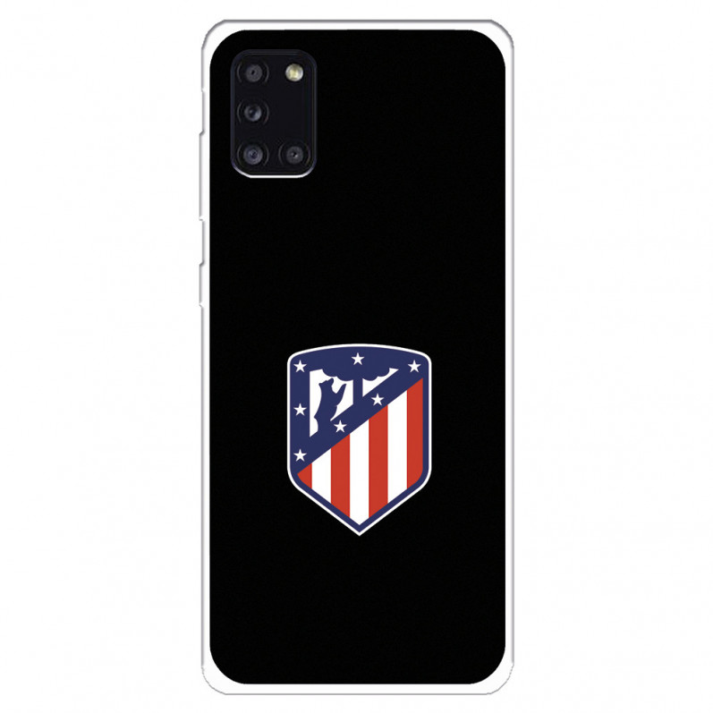 Capa para Samsung Galaxy A31 do Atleti Divisa Fundo Preto - Licença Oficial Atlético de Madrid