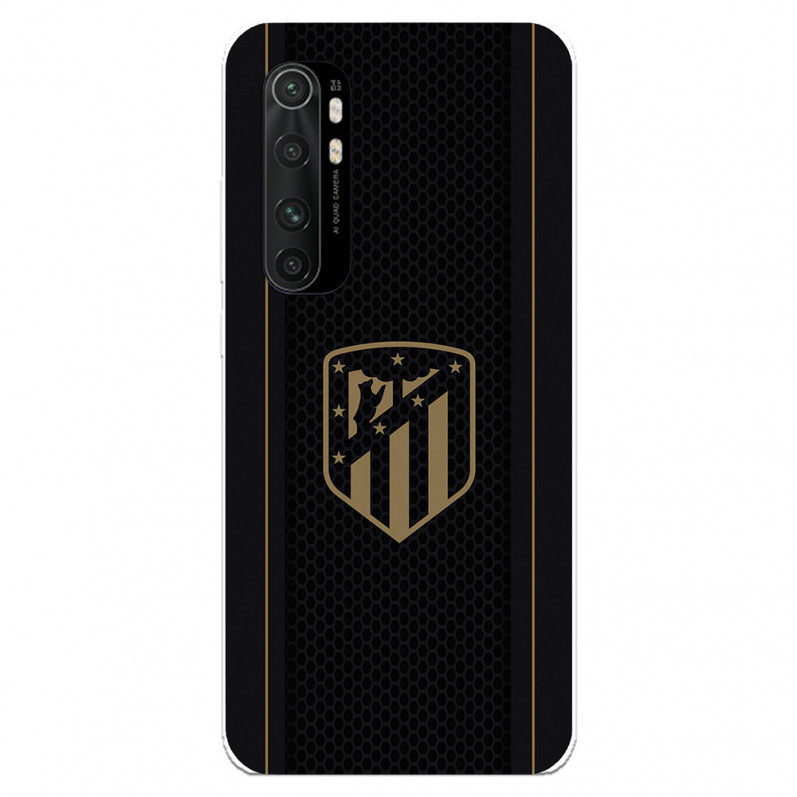 Capa para Xiaomi Mi Note 10 Lite do Atleti Divisa Dourado Fundo Preto - Licença Oficial Atlético de Madrid