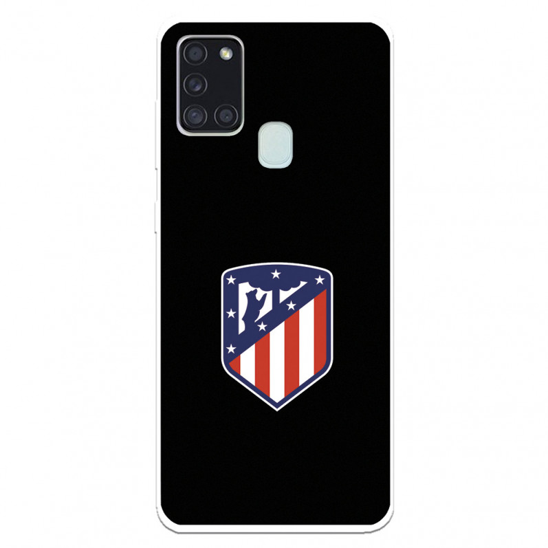 Capa para Samsung Galaxy A21S do Atleti Divisa Fundo Preto - Licença Oficial Atlético de Madrid