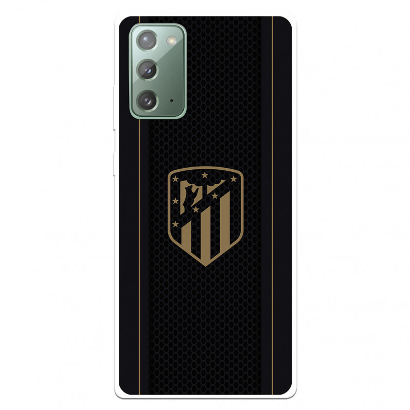 Capa para Samsung Galaxy Note 20 do Atleti Divisa Dourado Fundo Preto - Licença Oficial Atlético de Madrid