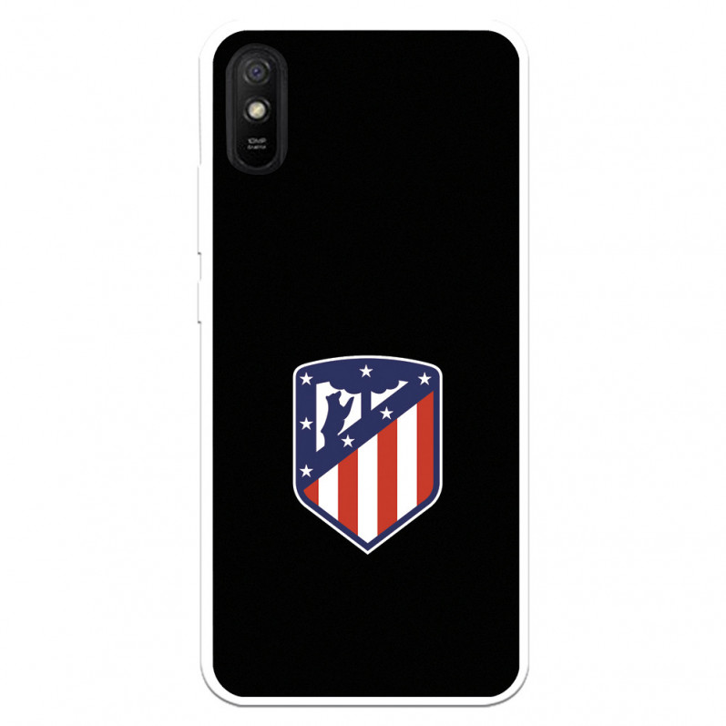 Capa para Xiaomi Redmi 9A do Atleti Divisa Fundo Preto - Licença Oficial Atlético de Madrid