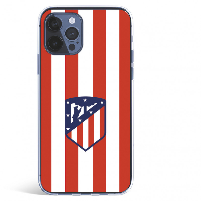 Capa para iPhone 12 do Atleti Divisa Vermelho e Branco - Licença Oficial Atlético de Madrid