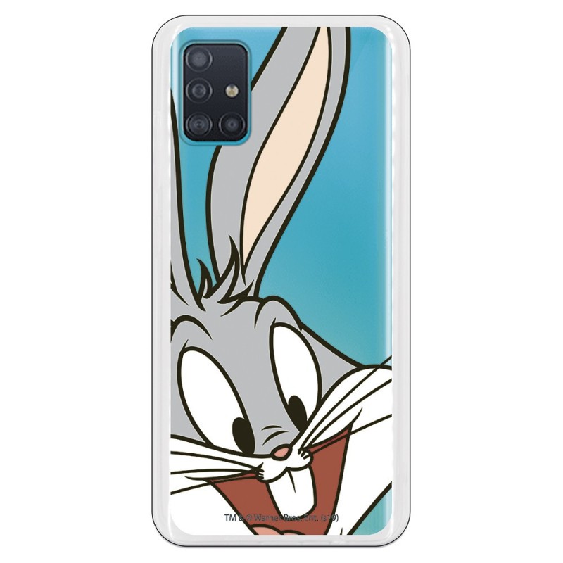 Funda para Samsung Galaxy A51 Oficial de Warner Bros Bugs Bunny Silueta Transparente - Looney Tunes