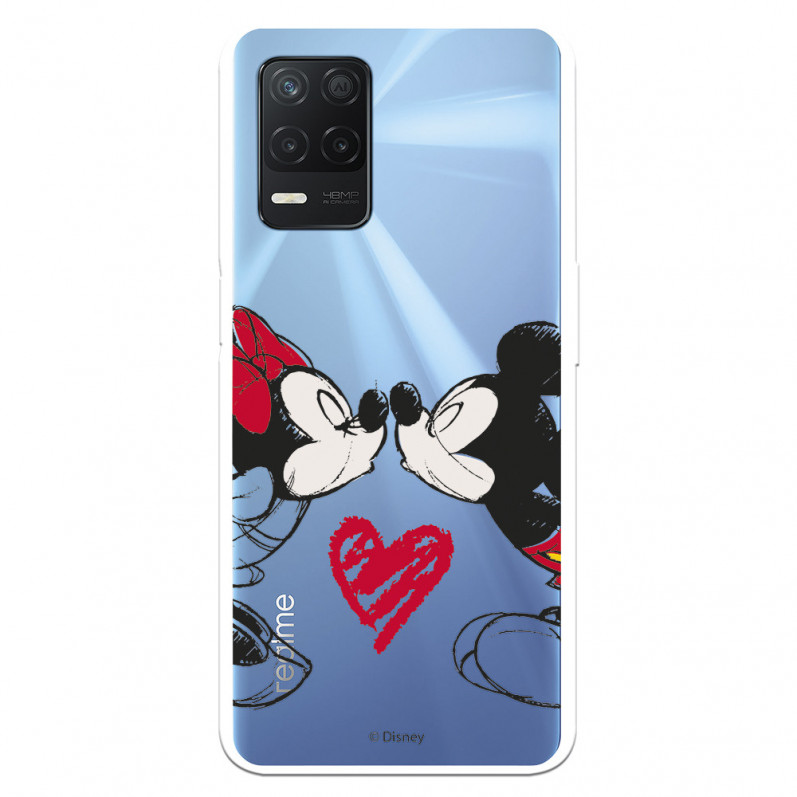 Funda para Realme 8 5G Oficial de Disney Mickey y Minnie Beso - Clásicos Disney
