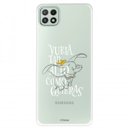 Funda para Samsung Galaxy A22 5G Oficial de Disney Dumbo Vuela tan Alto - Dumbo